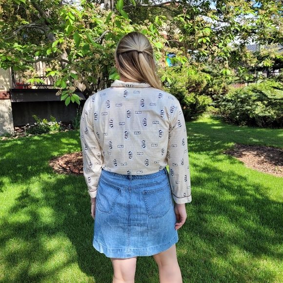 Snoopy print shirt cartoon shirt with piping, retro cartoon shirt - Picture 10 of 12